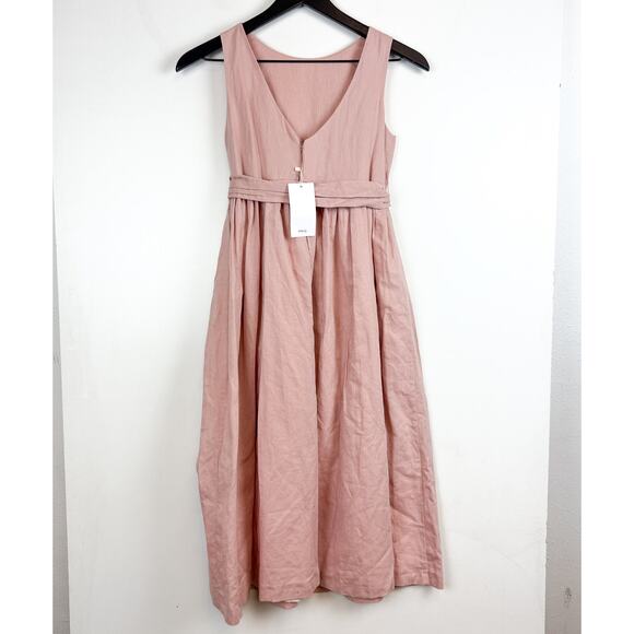 NWT MNG Mango Girls Long Pleated Maxi Dress Pink - 11 - Picture 3 of 9